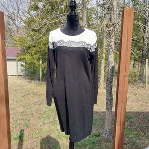 Apt. 9 Black and White Long Sleeve Dress